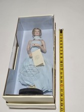 Franklin Mint Diana Princess of Wales 17" Porcelain Doll Blue Dress Vtg NRFB