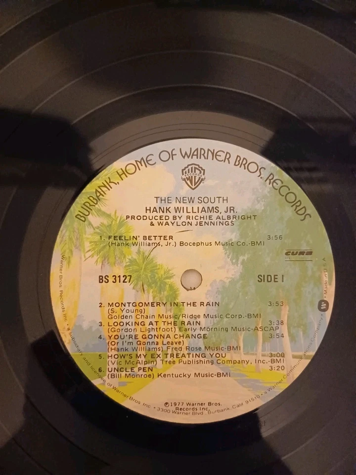 Hank Williams Jr. THE NEW SOUTH 1977 Original LP Vinyl Classic Country Rock - Image 4 of 4