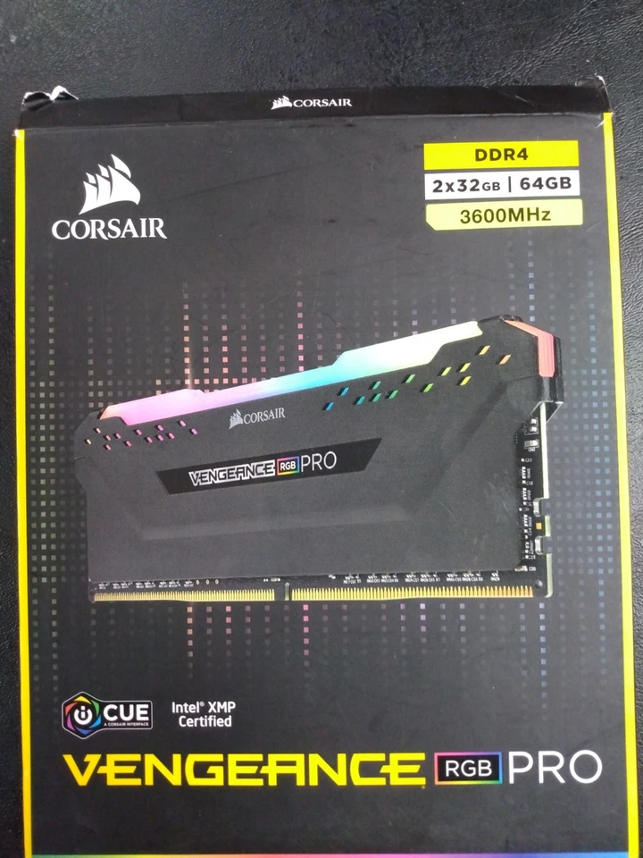 VENGEANCE® RGB PRO 64GB (2 x 32GB) DDR4 DRAM 3600MHz C18 Memory Kit — Black - Image 3 of 4