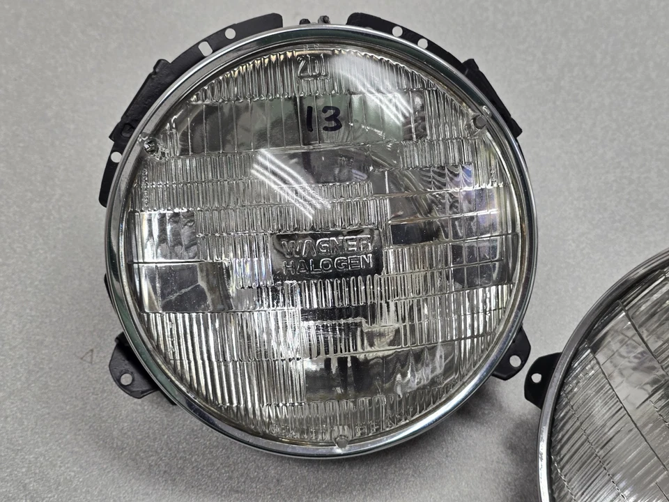 PAR DE FAROS DE HAZ SELLADO ORIGINALES RESTAURADOS PORSCHE 911 912E 930 SB3 68-86 #13 Foto 2 de 4