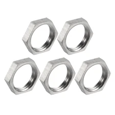 5Pcs Cast Pipe Fitting Hex Locknut 304 Stainless Steel Hex Lock Nut NPT 1/2"