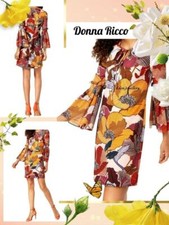Donna Ricco Ladies Floral Print Dress Knee Length Bell Sleeves Size US 12 SALE