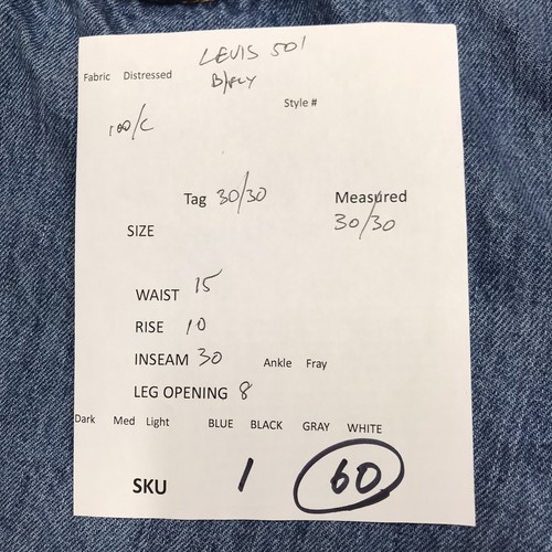 LEVIS 501 Jeans Men 30x30 Light Wash Button Fly Denim Blue Straight Regular - Picture 18 of 18
