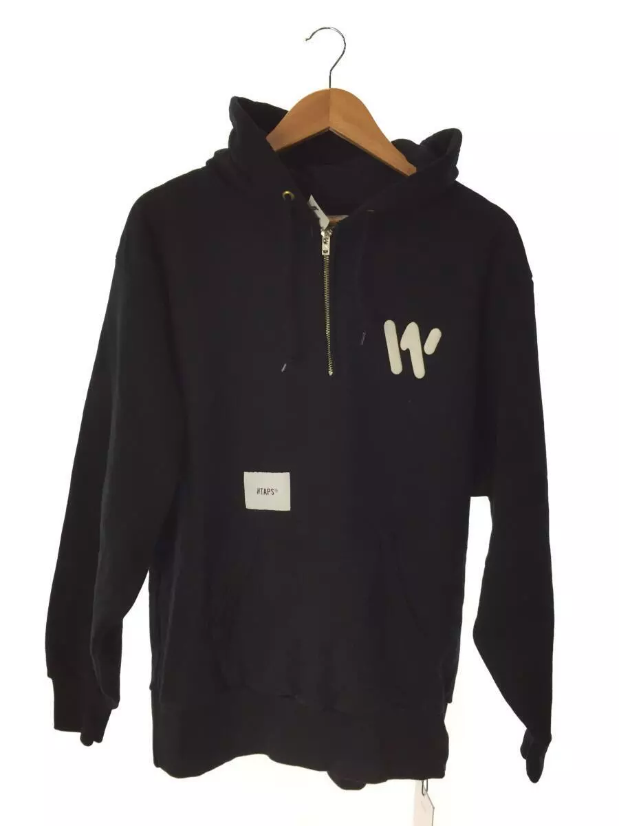 WTAPS 20ss Outrigger Haif Zip Sweat Hoodie Black Cotton Plain