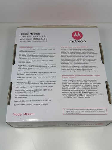 Motorola MB8611 DOCSIS 3.1 Cable Modem - Picture 8 of 14