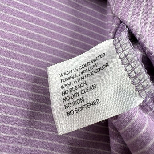 Rhoback Mens Purple Striped Performance Quarter Zip Golf Pullover T-Shirt Size M - Imagen 8 de 13