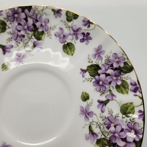 Vintage Mismatched Purple Violet Floral Teacup Saucer Fine Bone China Radfords - Picture 13 of 15