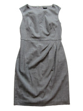 Ann Taylor Rayon Stretch Grey Sleeveless Sheath Classic Work Dress 8