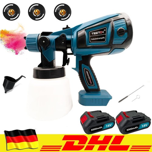 Farbsprühsystem Akku Akku-Farbsprühsystem Mit 2 X 3.0AH Akku, Ersatz Für Makita 18V Farbspritzpistole Mit Akku