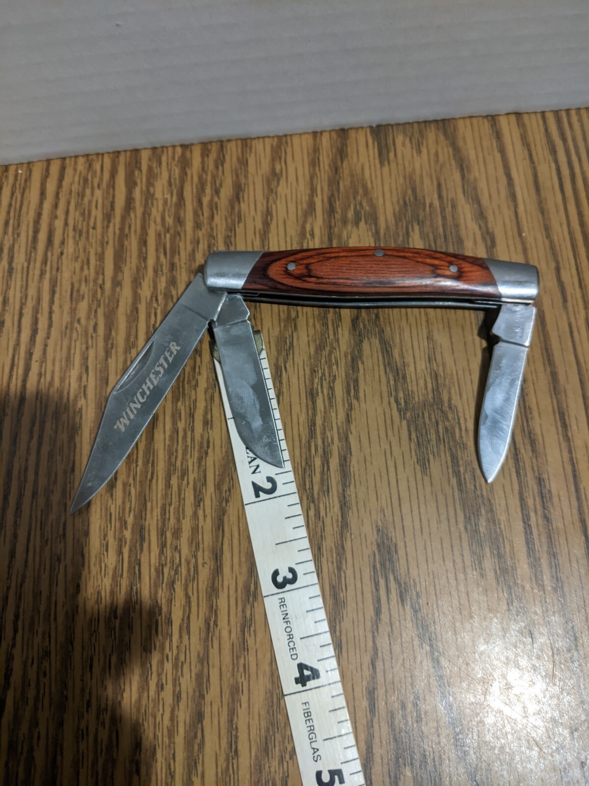 Winchester 3 Blade Stockman Wood Handle Folding Pocket Knife Stainless ...