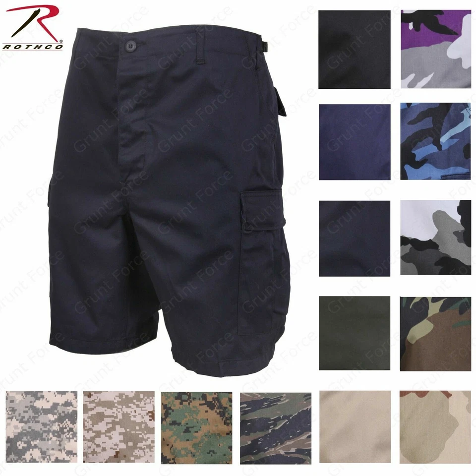 VENTA DE VERANO Ejército Carga BDU Combate Botón Corto Mosca Camuflaje y Sólido Rothco $8OFF Foto 4 de 4