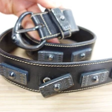 Studded Belt Size 30 Black Leather Heavy Metal Studs Adult Fashion Gothic Rock