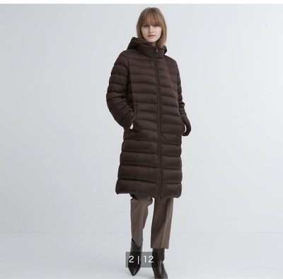 New and unused Uniqlo Ultra Light Down Long Coat Dark Brown XL | eBay
