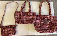 Vera Bradley Houndstooth Tweed Set Of 3 Bags