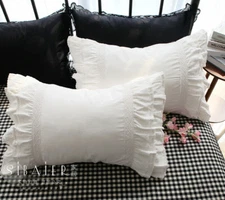 2pcs pillow sham European Embroidery cotton pillowcase cake layers pillowcases