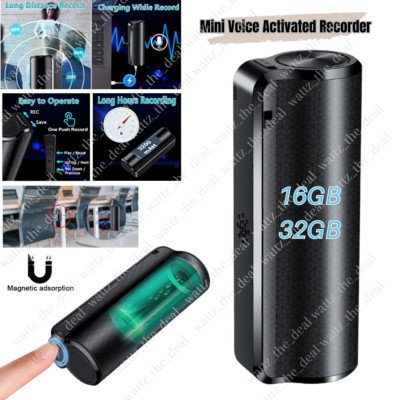 Digital Spy Voice Activated Recorder Mini Hidden Audio Recording Device 16/32GB