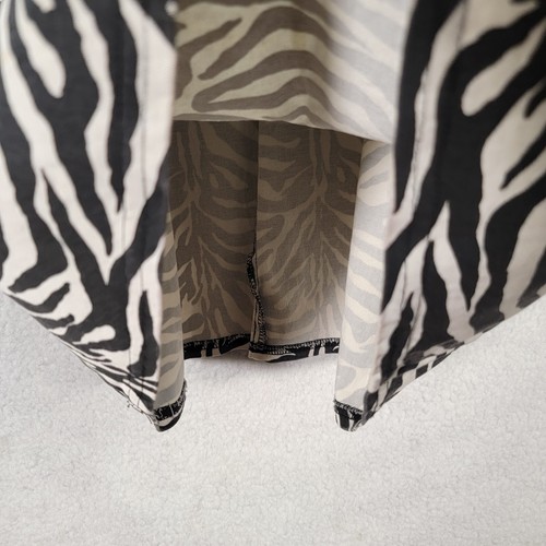 Vtg Y2K Zebra Print Stretch Square Neck Bodycon Sexy Mini Womens Dress Size L - Picture 6 of 18