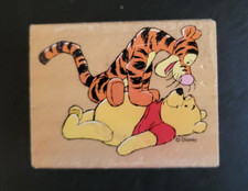 ALL NIGHT MEDIA Wood Mount Rubber Stamp Pooh is Bounced Tigger Winnie the Pooh
