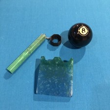 2 Cue Pool Claw Green and Blue With Matching Chalk Holder