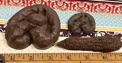 Fake False Dog Cat Prank Joke Rubber Poop Lot of 3 Working Pen