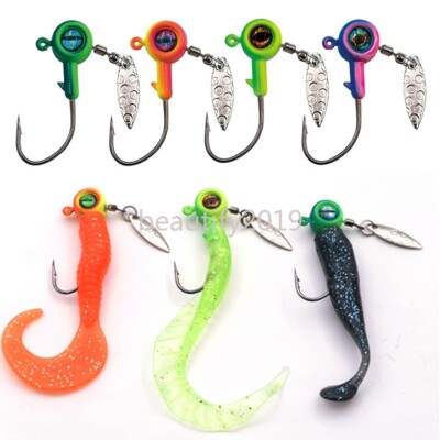 25/50PACK Jig Head Spinner Fishing Hook Bass Crappie Panfish 1/32 1/16 1/8 1/4oz