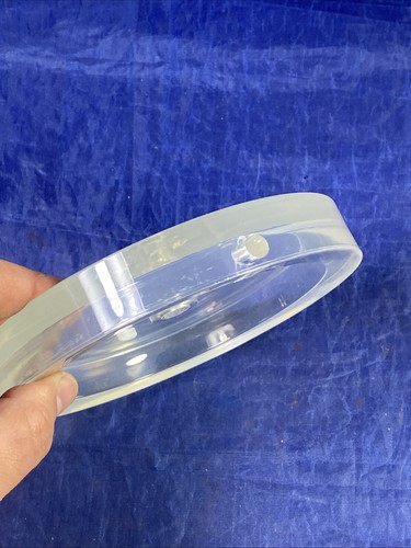CLEAR ACRYLIC LAMP BASE 6” DIAMETER WITH CORD HOLE, VINTAGE LUCITE - Picture 4 of 11