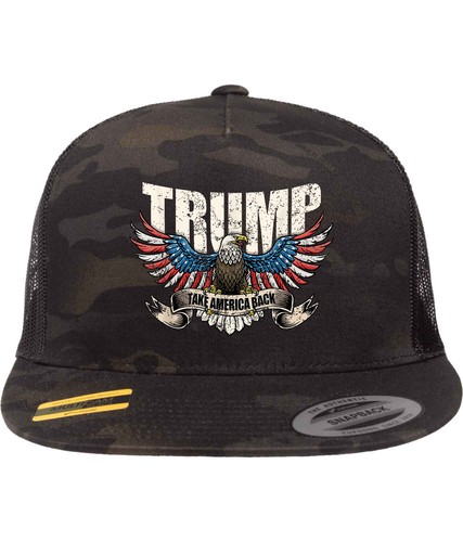 Trump 2024 Take America MAGA Never Surrender Fight Camo Eagle 47 Hat Trucker Cap - Picture 24 of 28