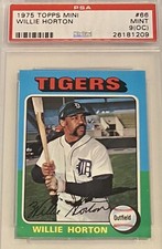 1975  Topps Mini #66 Willie Horton PSA 9 Mint (Pop 21, 2 Better)