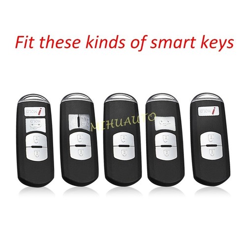 Transparent Black Key Chain Case Cover For Mazda 2 3 6 CX3 CX5 CX9 MX5 DL DJ BM - Picture 2 of 8