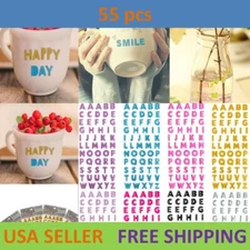 55pcs Letter A-Z Alphabet Glitter Self Adhesive Crystals Stickers Stick On DIY