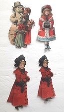 93D UPick Victorian Chidrem Snowman Winter Scrapbook Card Embellishment 3742
