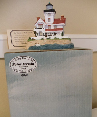 Harbour Lights Point Fermin, CA Lighthouse 1993 #501 Society Ex. Pc #1560 Signed