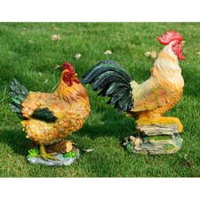 Lifelike Lawn Ornament Outdoor Decorative Chicken Family Decor