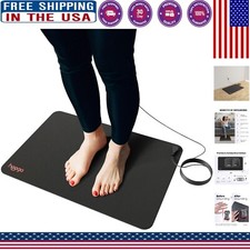 Indoor Conductive Grounding Mat - Carbon-Infused Vegan Leather for Pain Relief