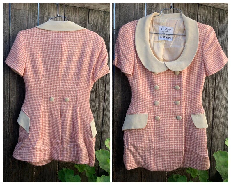 90s Rare Moschino Cheap and Chic Skirt Suit Pink and