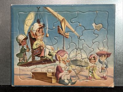 Vintage RARE 8'' x10'' Frame Puzzle Bill Layne 1950s Elf Pixie Kingdom