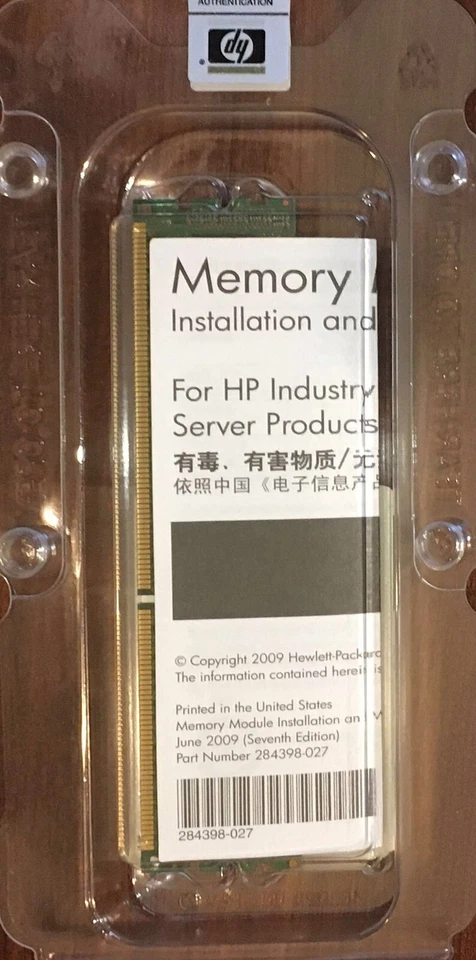 HP 2GB Server Memory Cards 2Rx8 PC3-10600R 9 KIT P/N 500656-B21 Brand New - Image 2 of 2