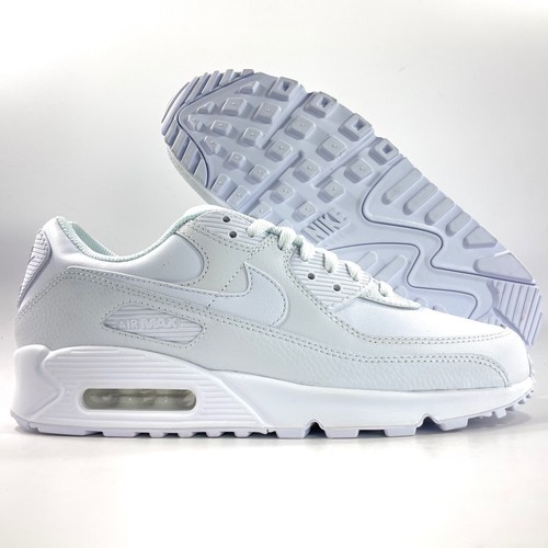 Nike Sportswear Air Max 90 LTR Leather Triple White CZ5594-100 Men's 9.5 |  eBay