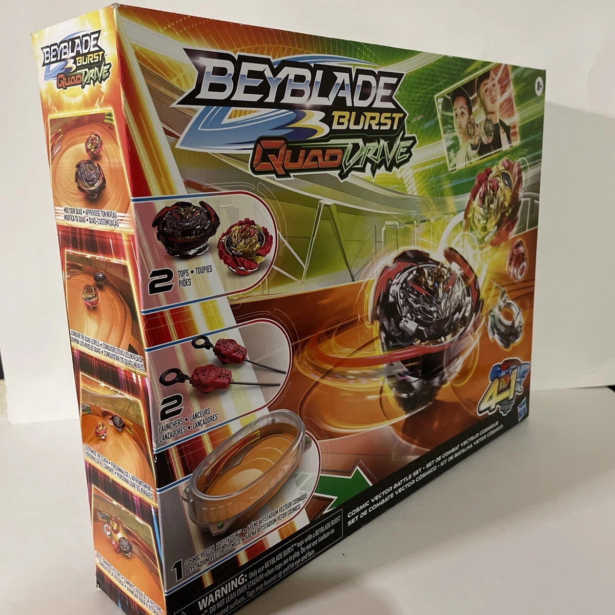 BEYBLADE Burst QuadDrive Cosmic Vector Battle Set - Battle Game Set with  Beystadium, 2 Battling Top Toys and 2 Launchers for Ages 8 and Up