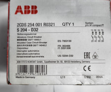 ABB S204-D32 2CDS254001R0321 MINIATURE CIRCUIT BREAKER (R6S2.5)