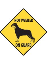 Warning Rottweiler On Guard - Beware Dog Aluminum Dog Sign or Vinyl Sticker