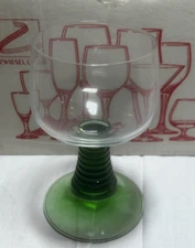 NIB Set of 6 Schott-Zwiesel Green Beehive Stem Rummer Fine German Glasses