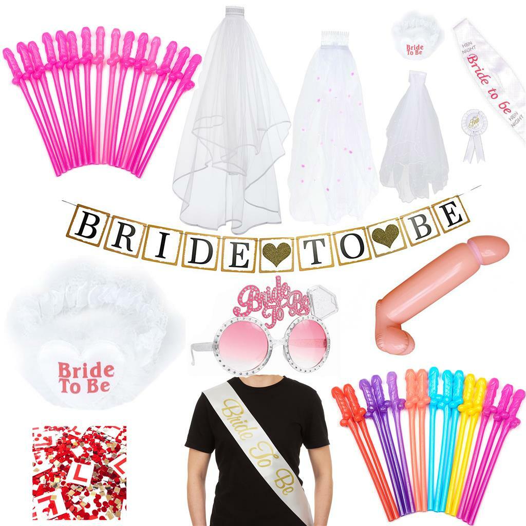 hen party veil and garter