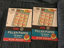 Pack of 2 CVS Filler Paper, Wide Ruled 150sheets,10.5in by 8in each, NEW