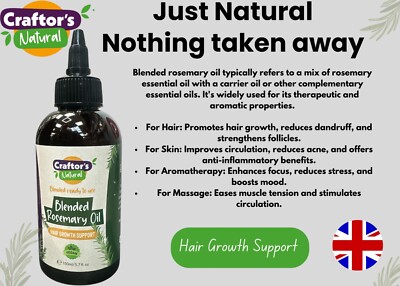 Craftor's 100 % natürliches gemischtes Rosmarinöl gebrauchsfertig Haarwachstum 150 ml UK