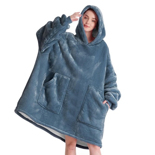 Aemicion Blanket Hoodie for Adults,Sherpa Soft Warm Thick Oversized Wearable ...