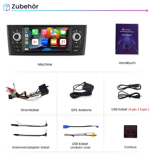 Android14 2+32G Carplay Für Fiat Grande Punto Linea 2005-2012 Autoradio GPS Navi - Bild 13 von 13