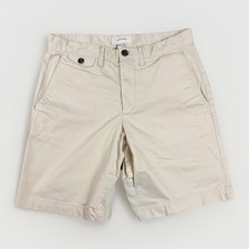 Banana Republic Chino Shorts Mens 30 Cream Stretch Cotton Twill Flat Front