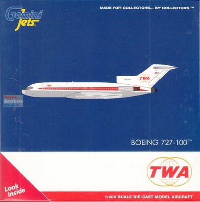 GEMGJ2353 1:400 Gemini Jets TWA B727-100 Reg #N851TW (pre-painted