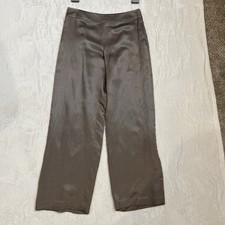 Giorgio Armani silk linen Swiss dot taupe trousers IT 42